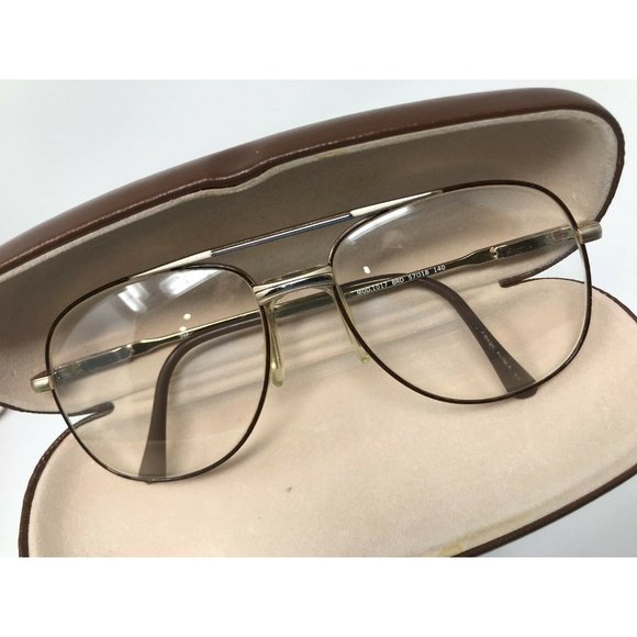 Vintage Viva Eyeglasses MOD1017 BRD 57[]18 140 Eyeglass Gold Brown Aviator Frame - Picture 12 of 12